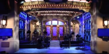 The Saturday Night Live stage stands at 30 Rockefeller Center in New York City, NY.
