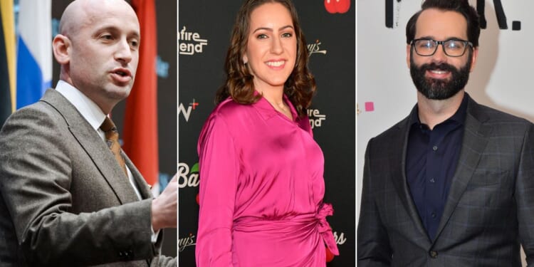 The liberal group's hit list included the names and locations of, from left, White House Deputy Chief of Staff Stephen Miller, left, Libs of TikTok's Chaya Raichik; and The Daily Wire's Matt Walsh.