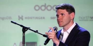 James Talarico speaks onstage during "Raging Moderates" at the Vox Media Podcast Stage at SXSW on March 14, 2026, in Austin, Texas.