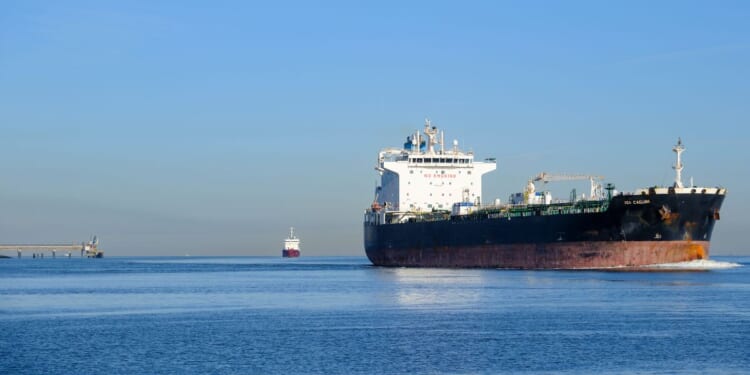 TheSea Caelum oil tanker goes up river to Antwerp harbor on April 8, 2026 in Terneuzen, Netherlands.