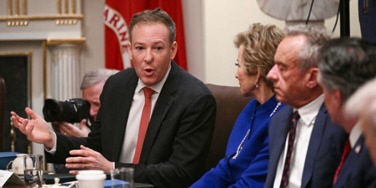 Environment Protection Agency administrator Lee Zeldin speaks at a cabinet meeting in the Cabinet Room of the White House in Washington, DC on Jan. 29, 2026.
