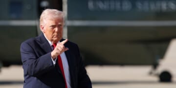 President Donald Trump walks to Air Force One on April 11, 2026, at Joint Base Andrews, Maryland.