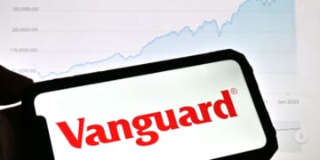 In this photo illustration a Vanguard logo is displayed on a smartphone on Jan. 13, 2024, in the United Kingdom.