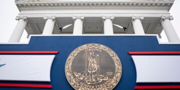 The Virginia State Capitol stands being decorated for Governor Spanberger’s inauguration on January 17, 2026.