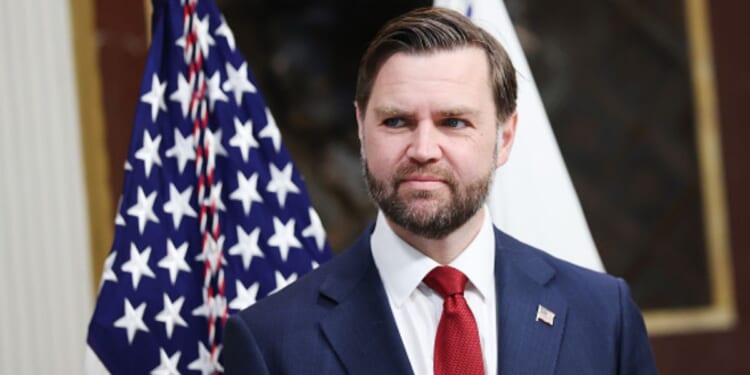 Vice President J.D. Vance stands in the Indian Treaty Room of the Eisenhower Executive Office Building on April 1, 2026.