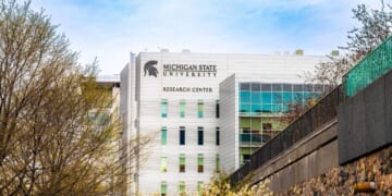 The Michigan State University Research Center in Grand Rapids, Michigan, on April 23, 2025.