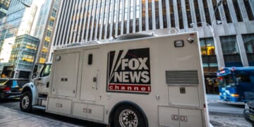 A Fox News Channel truck parked on a street in New York City on Jan. 24, 2014.