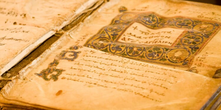 An ancient Greek biblical manuscript from the 10th century.