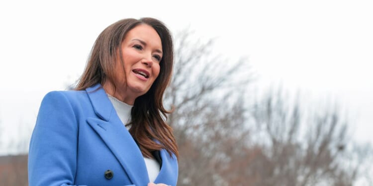 Agriculture Secretary Brooke Rollins speaks to reporters outside of the White House on Feb. 12, 2026, in Washington, D.C.