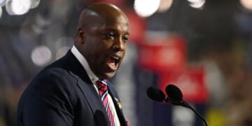 GOP Rep. Wesley Hunt of Texas speaks on stage at the Republican National Convention July 15, 2024, in Milwaukee, Wisconsin.