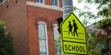 A children crossing road sign in Philadelphia.